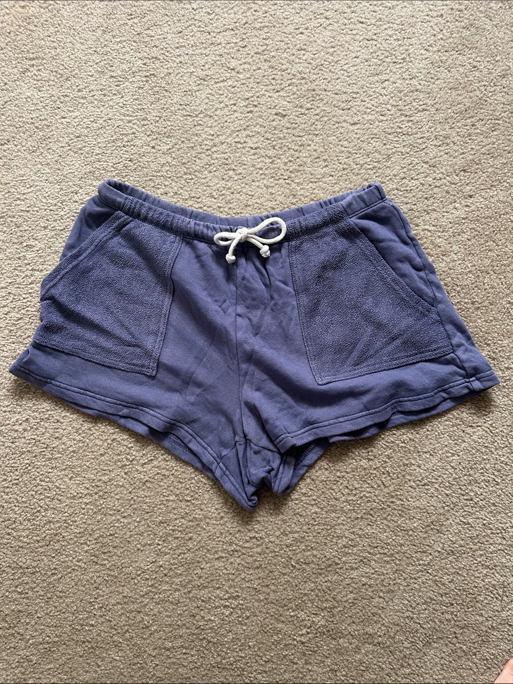 aerie Periwinkle Blue Terry Drawstring Athletic Shorts